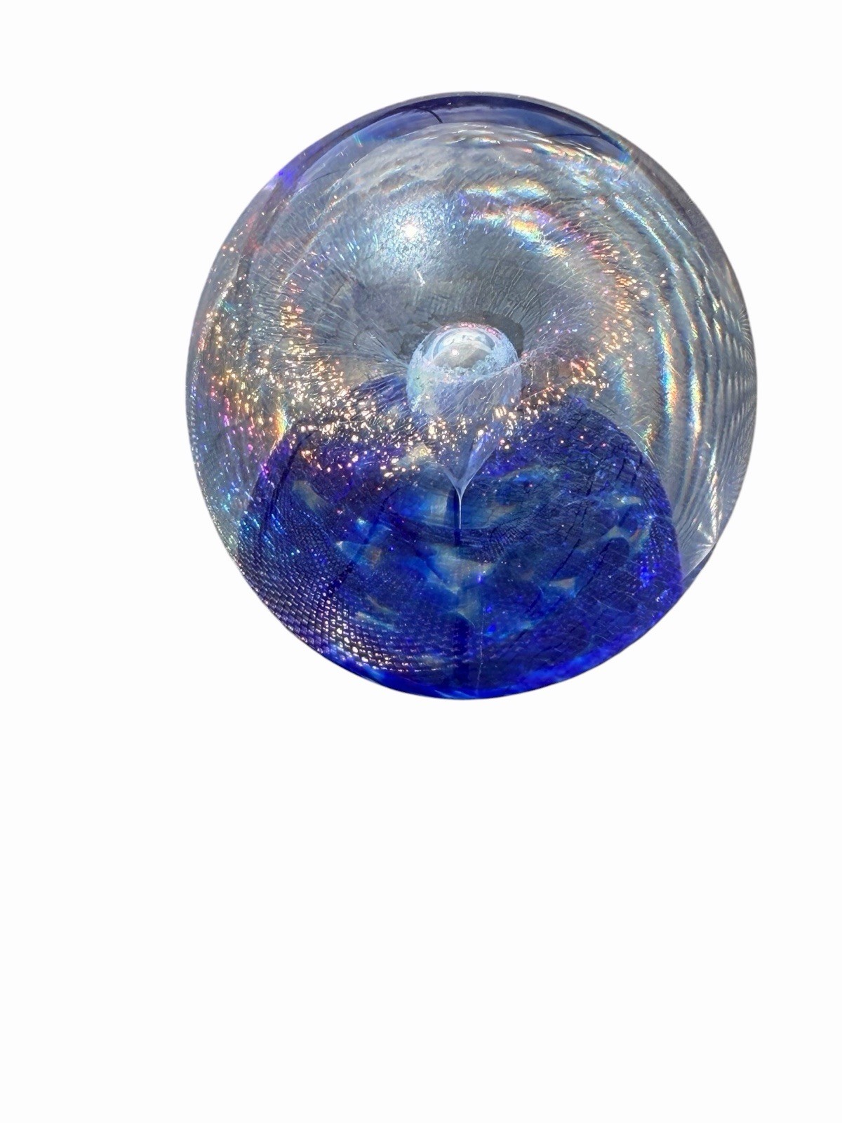 Vtg 1988 Robert Eickholt CHASM SWIRL Glass Paperweight Signed 2.25in Approx.