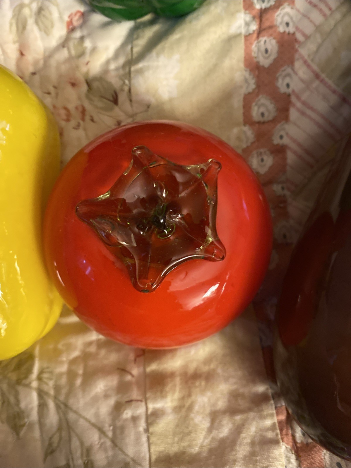 Murano Blown Glass Orange vegetables & Fruit Lot Of 8