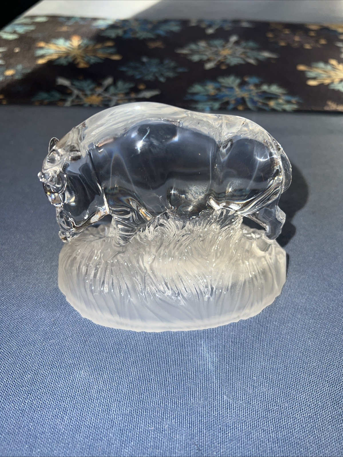 Cristal d’Arques Boar Razorback Pig Clear Figurine 4 3/4 “x2.75” France