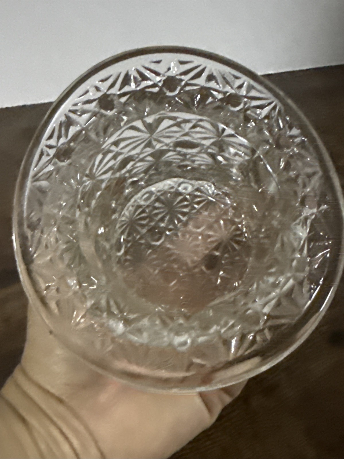 Vintage Fenton Daisy and Button Top Hat Clear Glass with Rim 4.5 Wide x 3.5 Tall