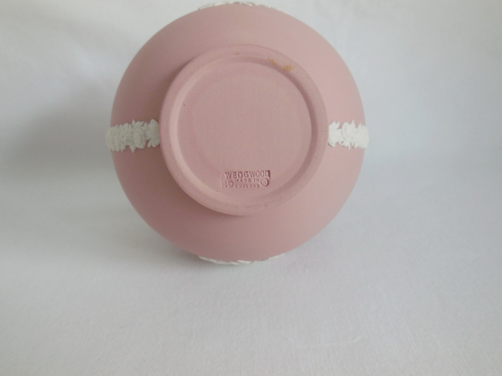 Wedgwood Pink Jasperware Floral Rose Flower Vase
