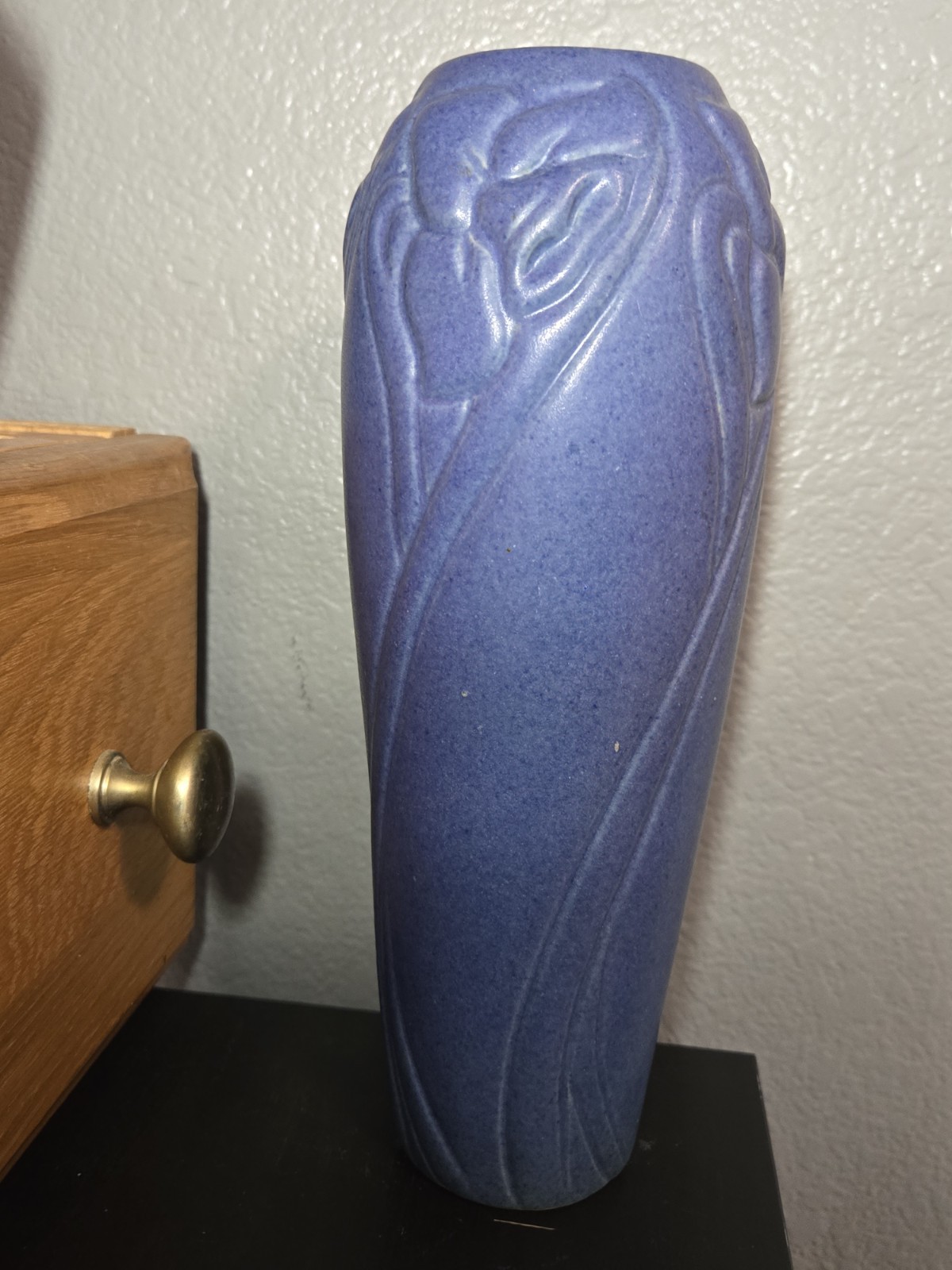 Van Briggle Pottery Blue Purple Daffodil Vase Dorothy Ruff 1980’s To 2003