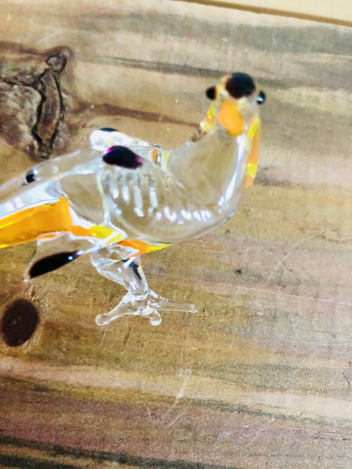 Vintage Hand -Blown Glass Miniature Bird Figurines Lot of 2