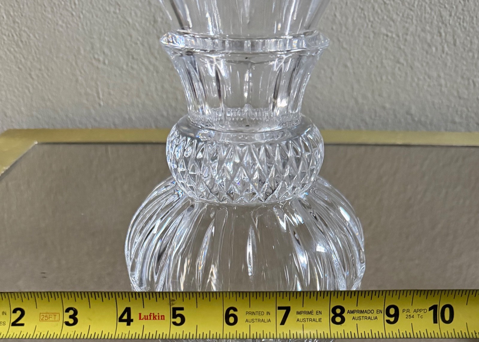 Shannon 24% Lead Crystal Vase by Godinger Coquille Shell 16″ Czech Republic VTG
