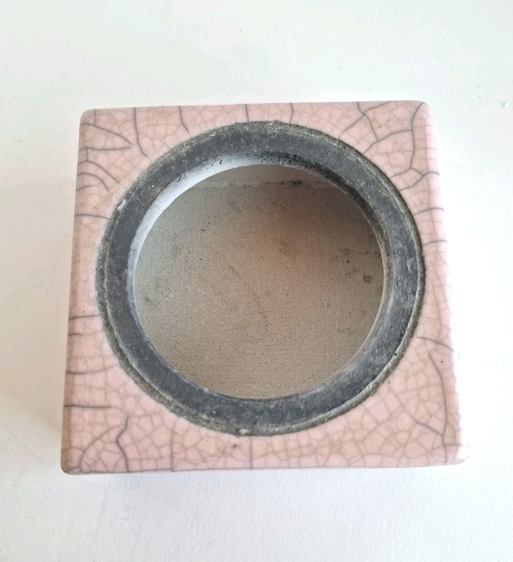 Davis Vachon Raku Pottery Lidded Trinket Box Signed