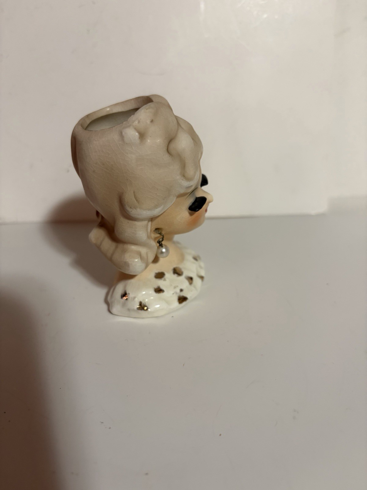 Vtg Napcoware? Porcelain Lady Head Bud Vase Figure Japan Earrings Tilso Japan