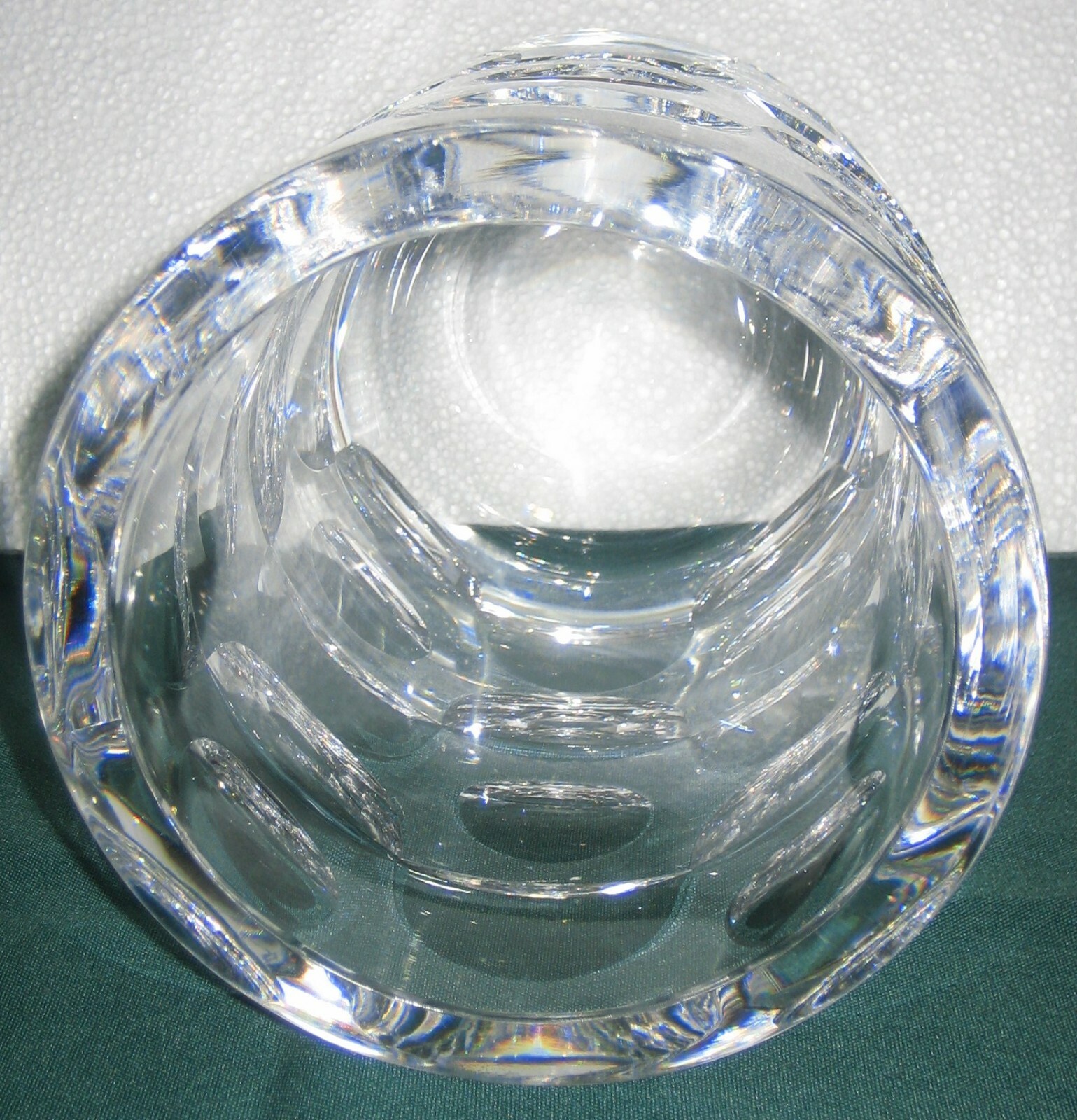 ORREFORS SIGNED D 3877 CRYSTAL LARGE MCM VASE 1960’s DESIGN INGEBORG LUNDIN