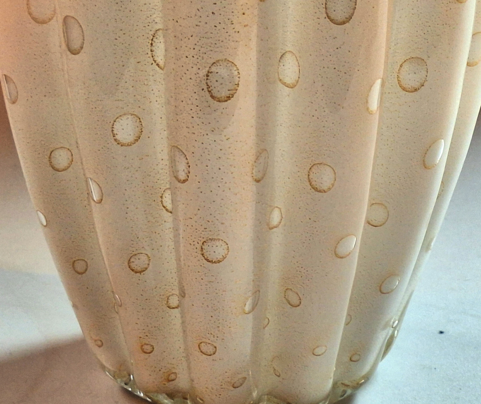 Alfredo Barbini Bullicante Art Glass Vase Lamp Drilled Vintage 1960s MCM Italian