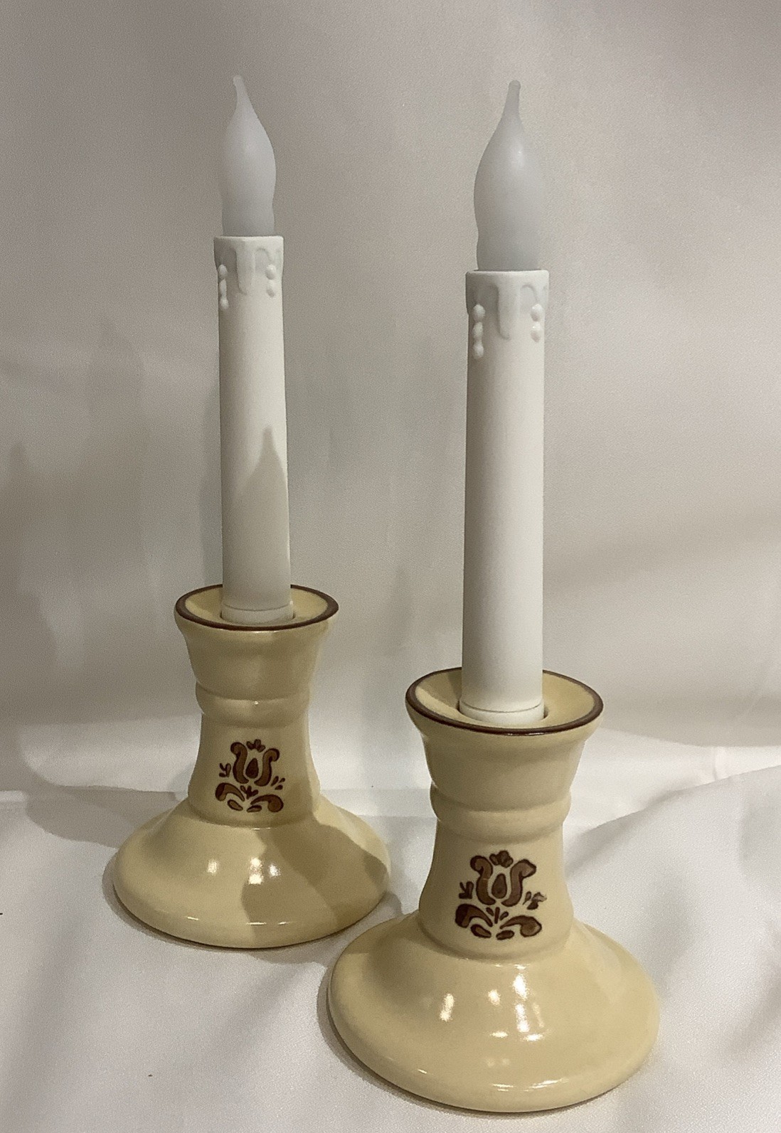 Pfaltzgraff Village 3.75” Candle Stick Holders – Set of 2 MINT
