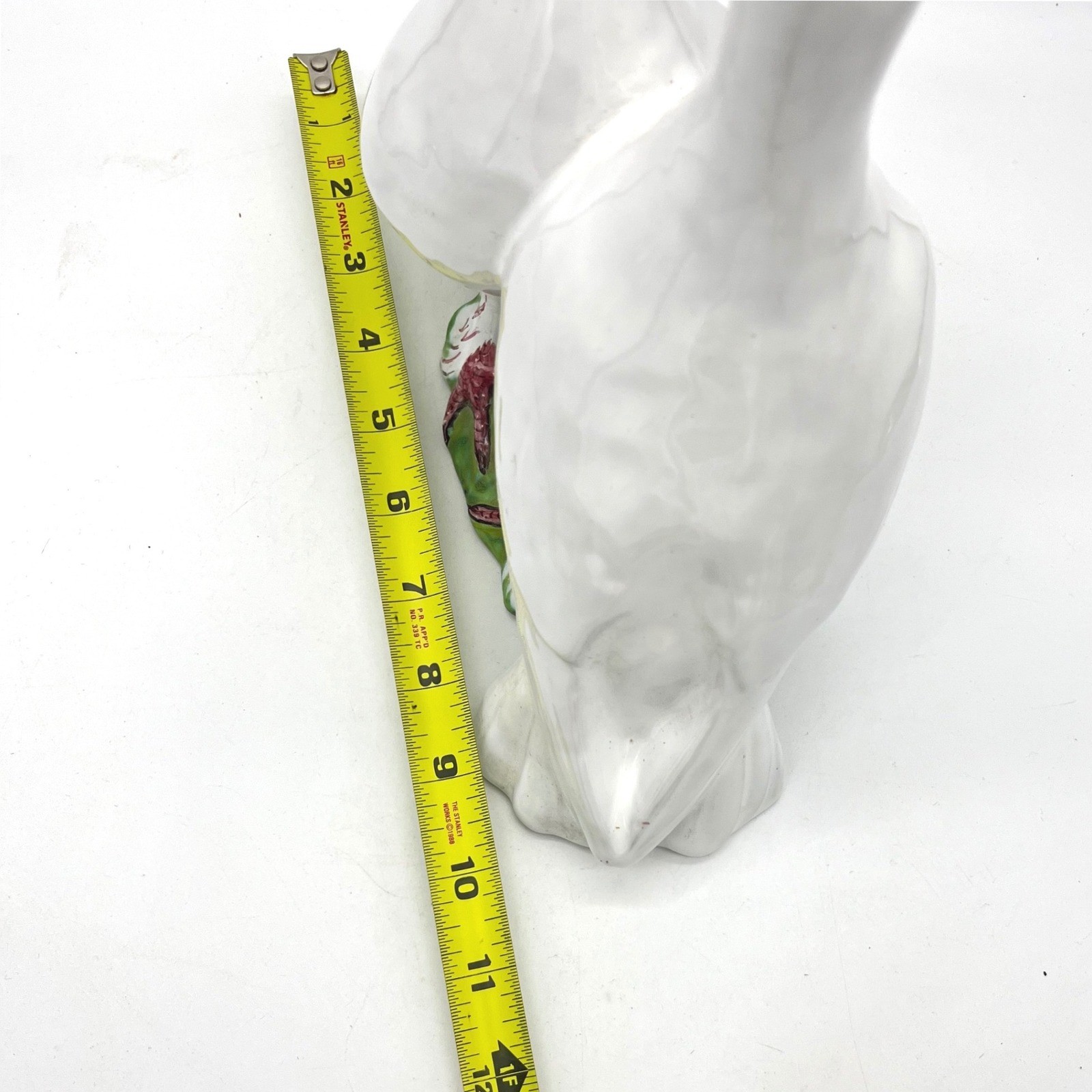 Vintage Italian White Ceramic Doves Pigeon Pair Figurine Glazed Bird Statue x383