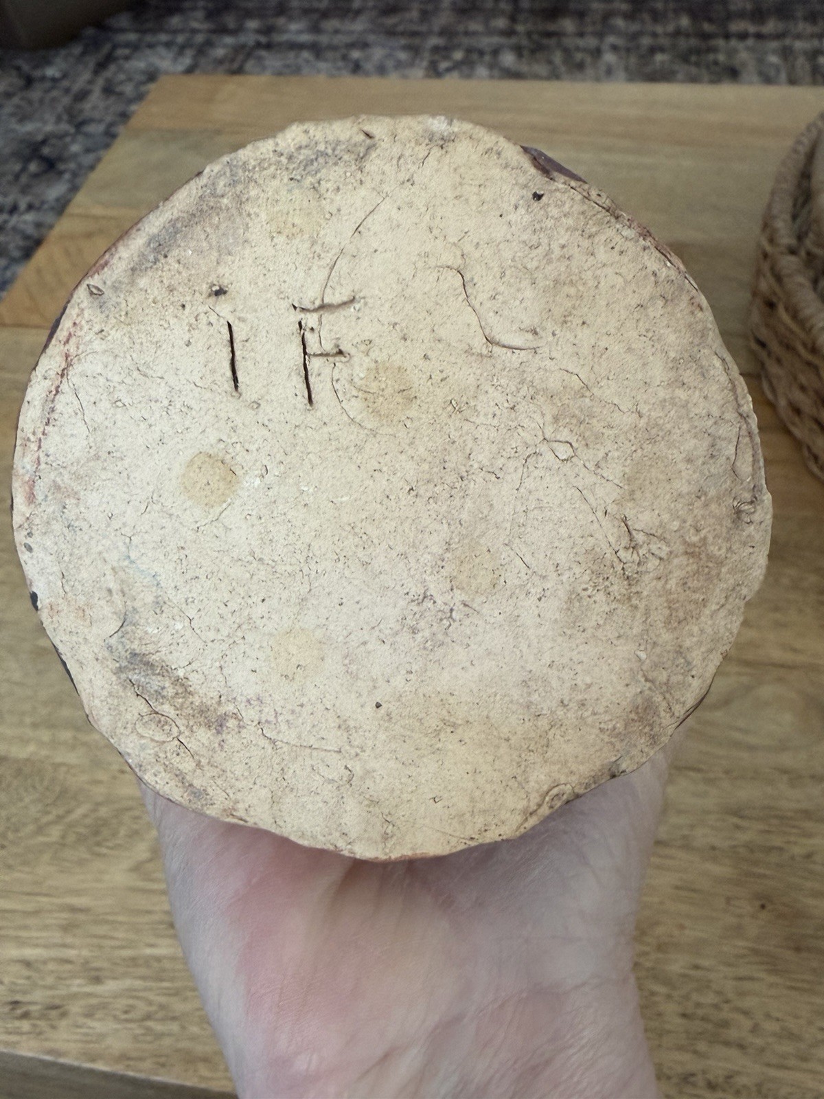 Primitive Pottery Vase Etched Tree Motif Irregular Top Edging 11” 2.4lbs SIGNED