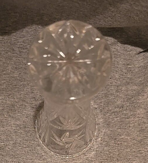 Vintage Cristal Star Pattern Bud Flower Vase, 13cm tall