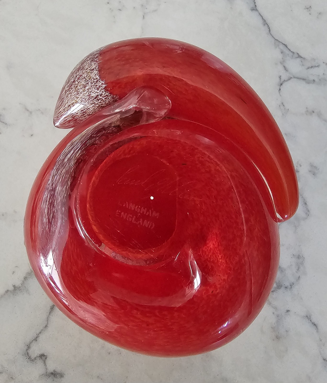 Langham Paperweight Glass Fox Signed by Artist Paul Miller Norfolk England