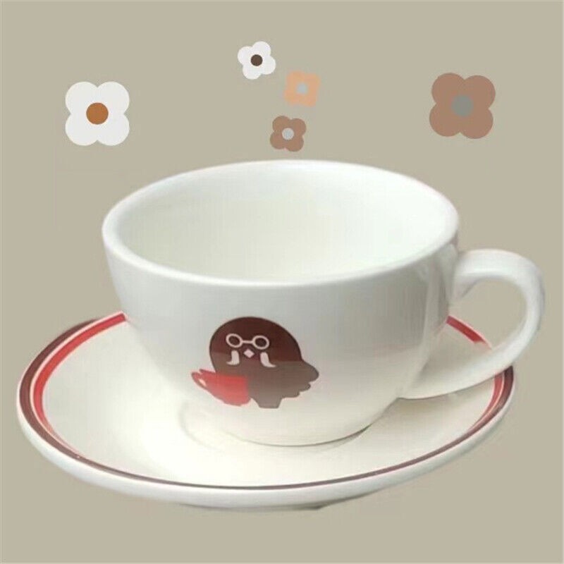 Animal Crossing Brewster Coffee Cup Saucer Anime Cartoon Ceramics Mug 300ml Gift