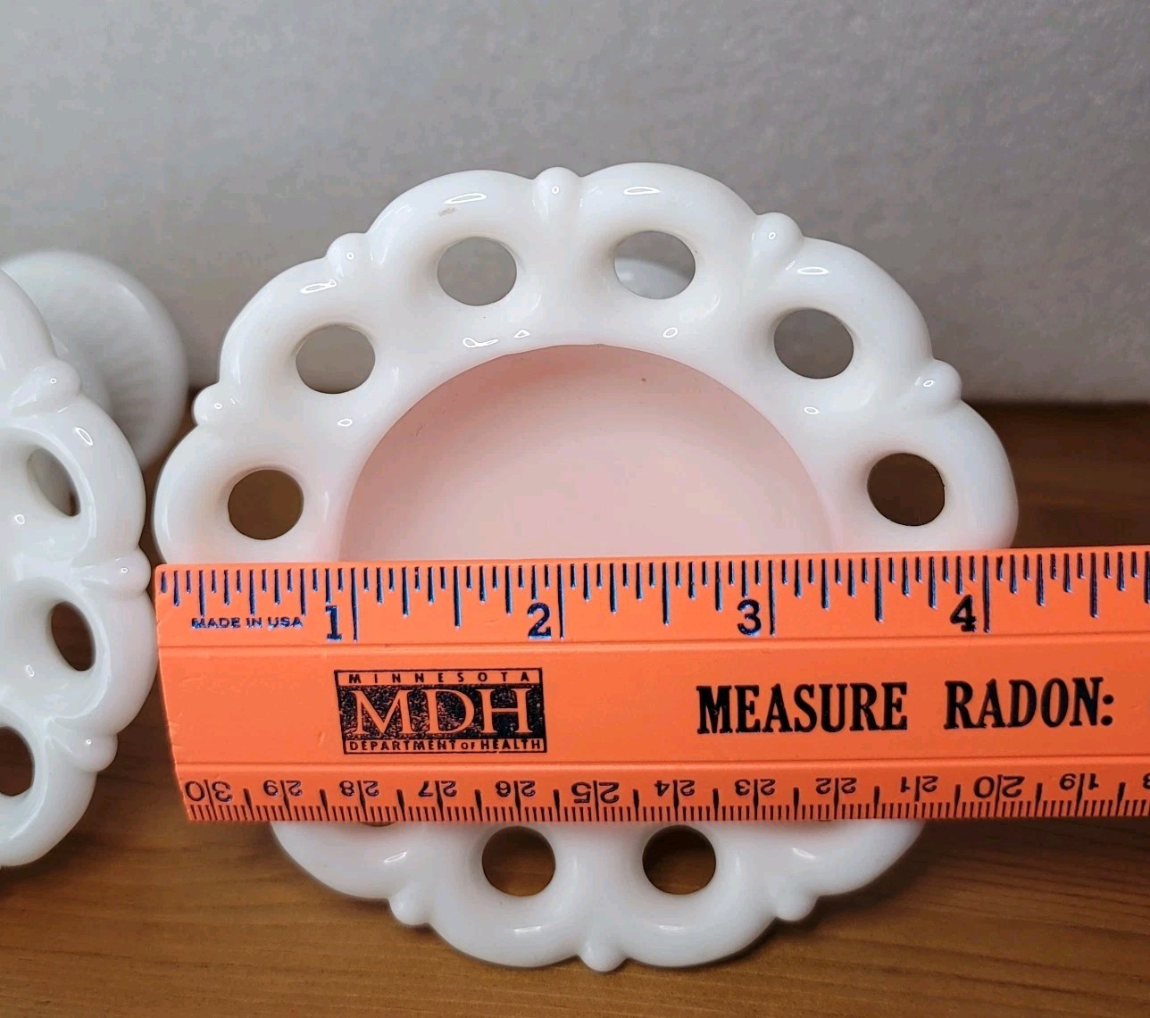 Vintage Westmoreland Doric Milk Glass Candlestick Pair Lace Edge