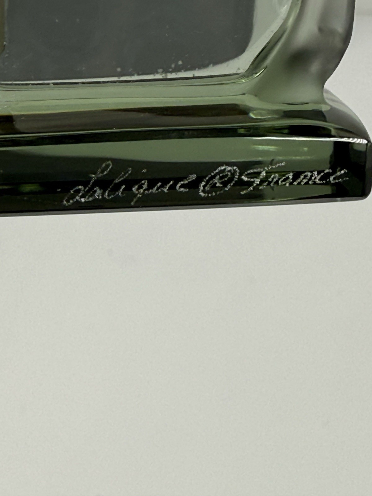 Lalique France Green Grey Crystal Deer Doe Figurine Signed 3” With Box