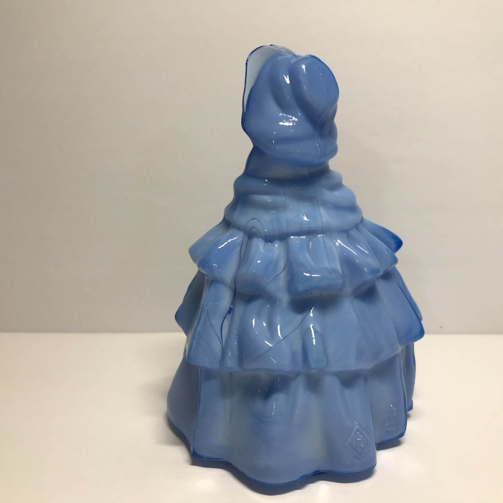 Boyd Art Glass Louise Lady Colonial Doll Figurine Delphinium Blue Slag Glass #5