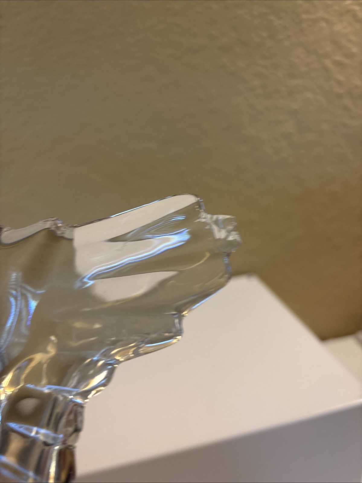 Baccarat Crystal American Eagle Chipped Wing tip Damage 7” X9.1/4” In Flight
