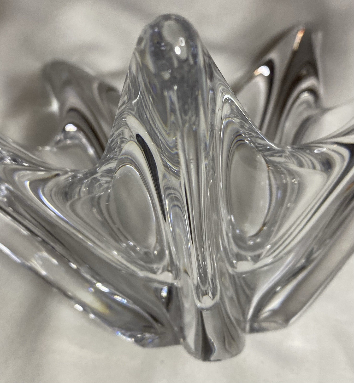 Vintage Daum & France 5 Point Star Crystal Vase Bowl