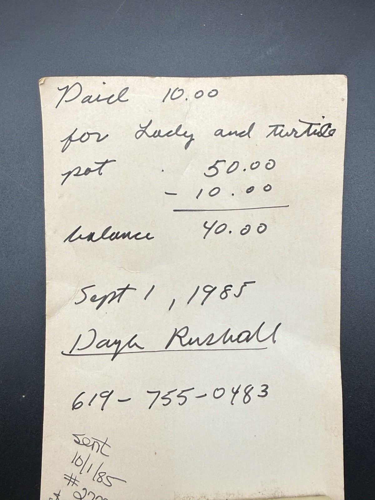 Vintage 1983 Dayle Rushall Studio Pottery Vase Mermaid Turtle Signed Receipt 8″