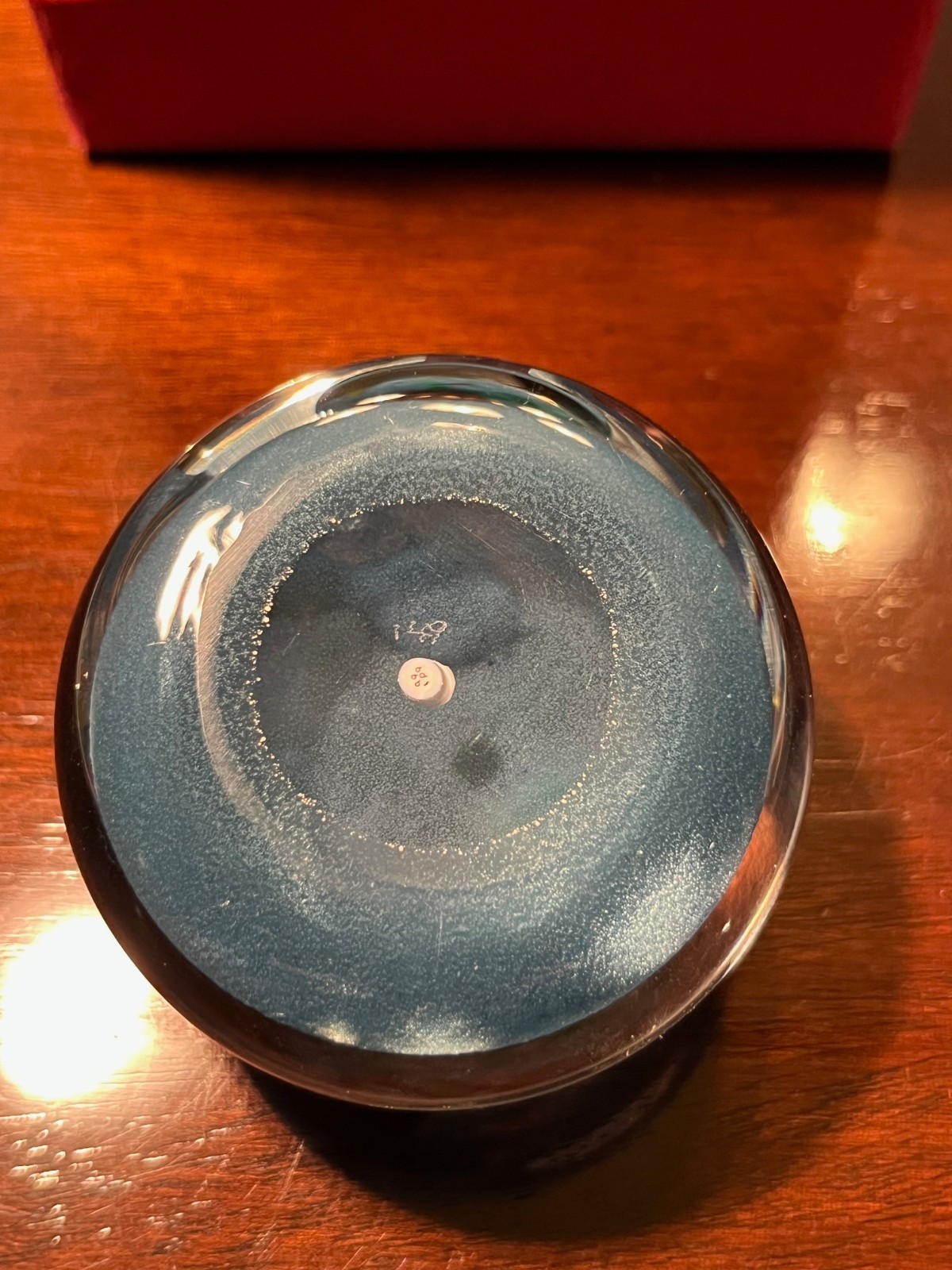 1999 Perthshire Glass Paperweight Scotland 1999B Aquarium fish/reeds in box