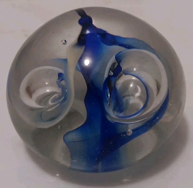 Signed Art Glass Paperweight Tabletop Sculpture Small