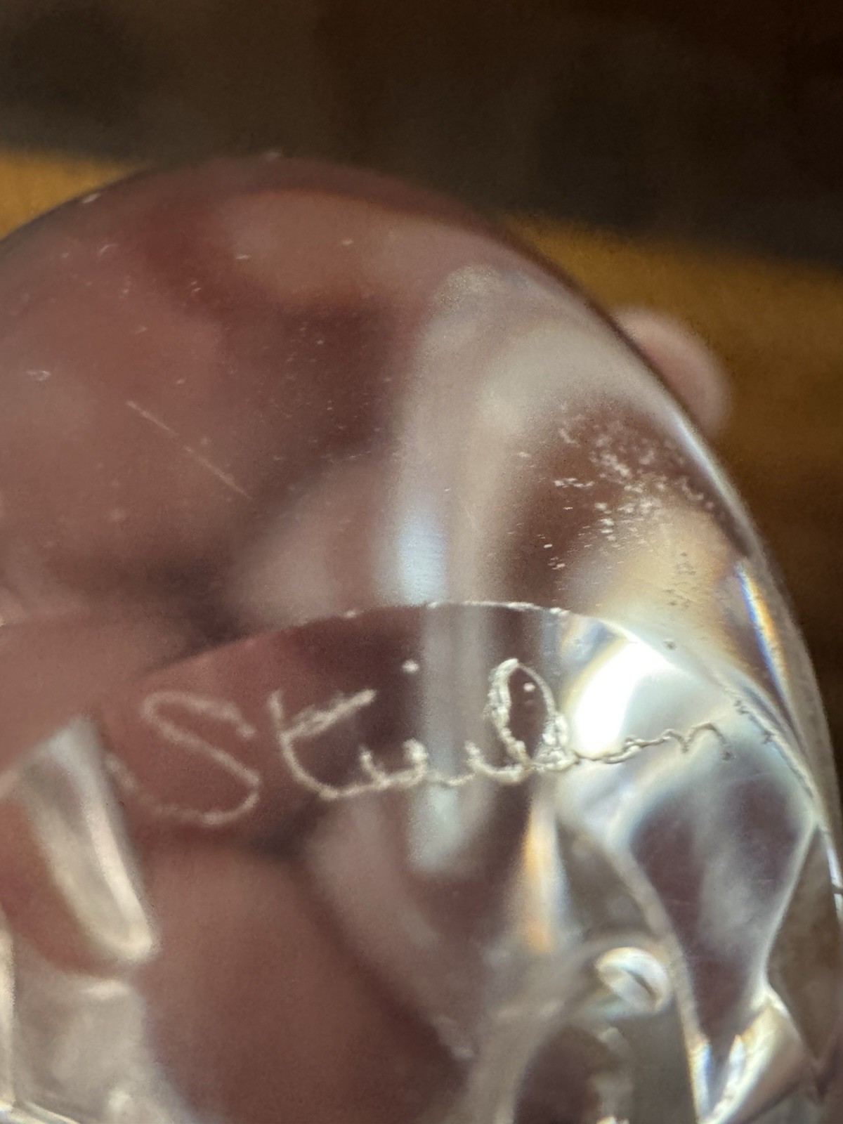 Steuben Crystal Signed Elephant Paperweight Figurine Art Glass