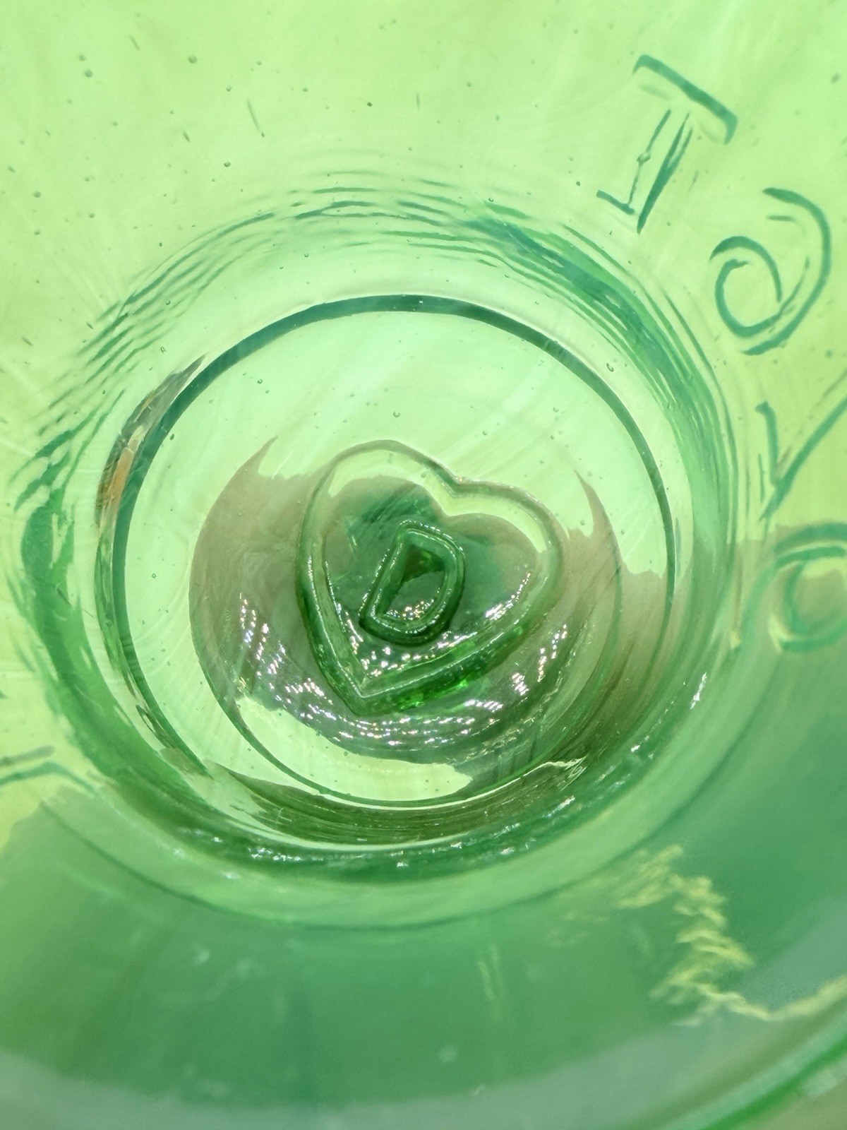 Vintage Degenhart 1776 1976 Green Glass Bicentennial Bell
