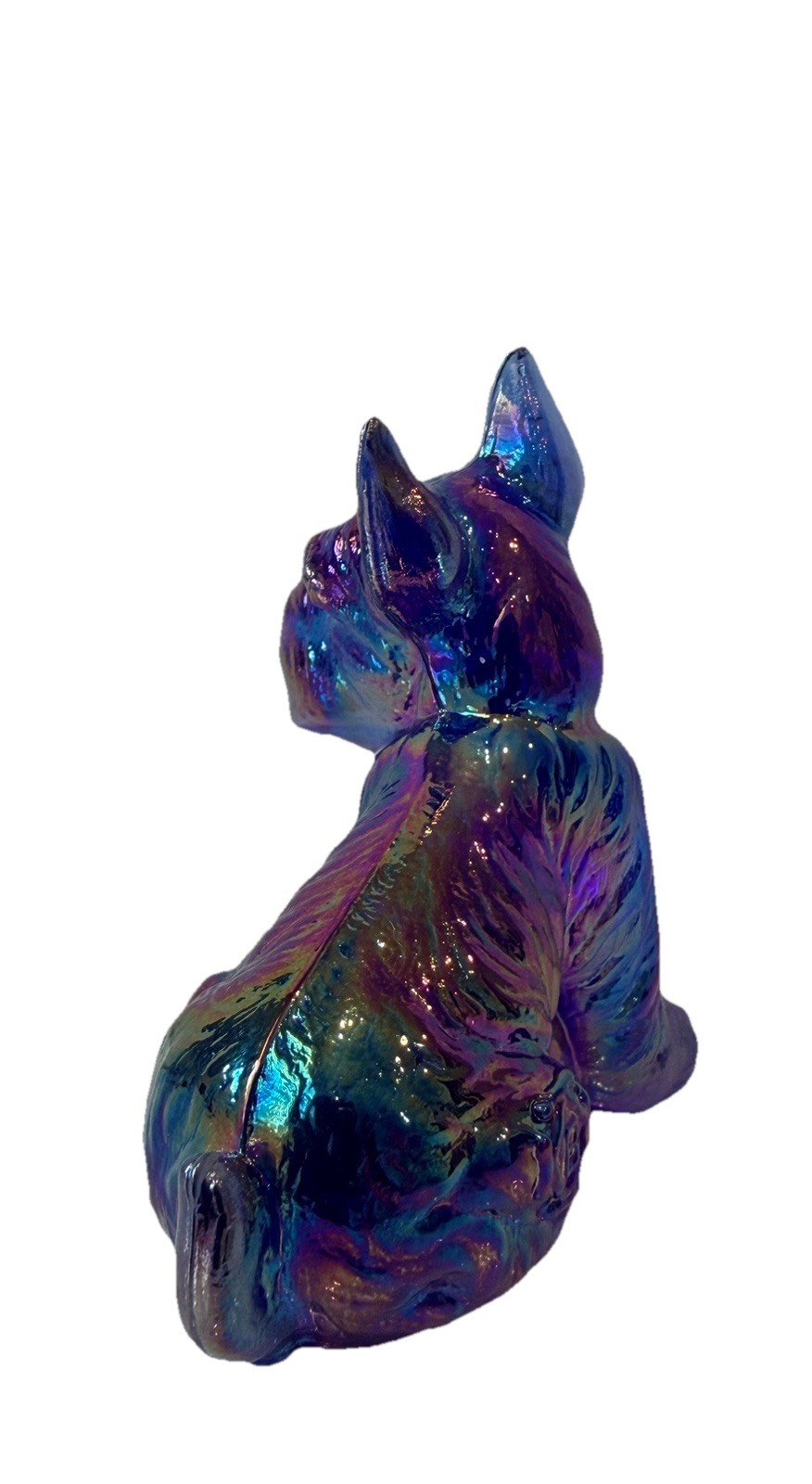 Boyd’s Crystal Art Glass’s CHARLIE the SCOTTIE DOG #15 In Cobalt Carnival