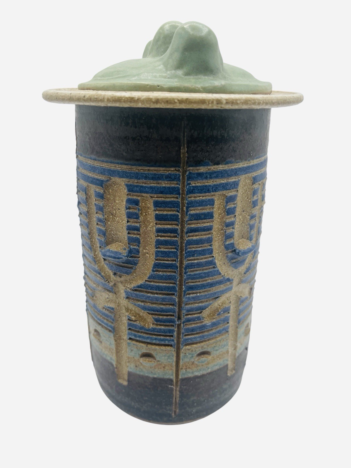 Vintage JACK MASON Signed Southwestern Stone Mountain Studio Lidded Vase Pottery
