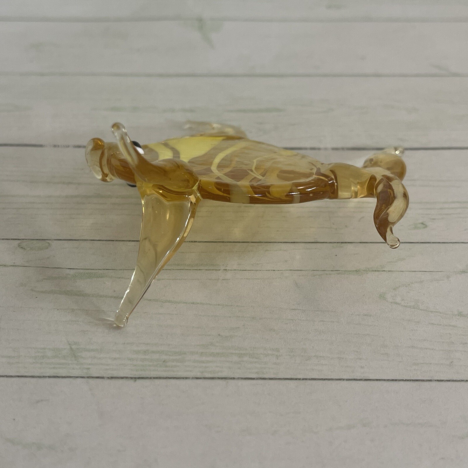 Art Glass 3.50 Yello Striped Angel Fish Figurine Hand Blown