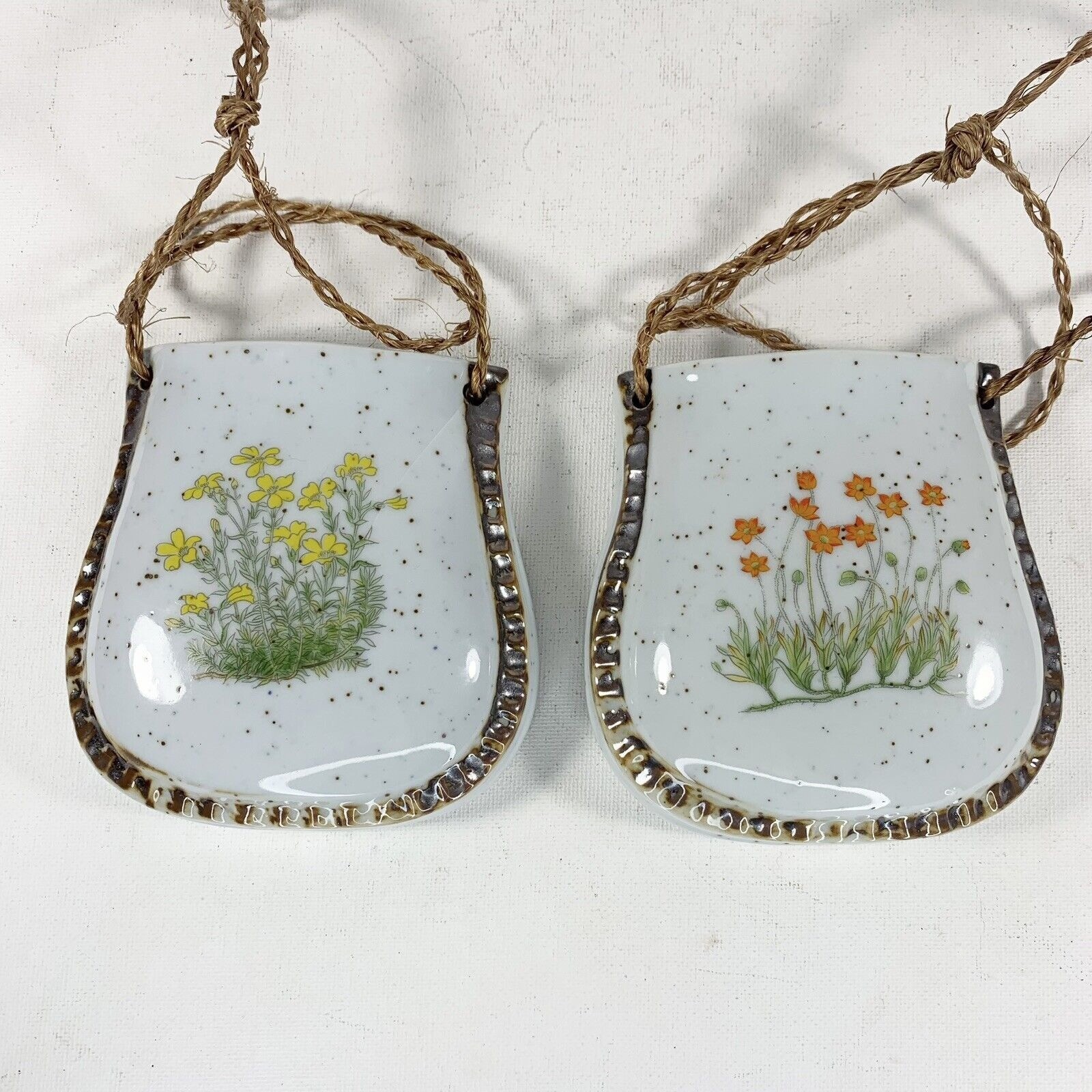 Vintage Wall Pockets Vases Ceramic Speckleware Counterpoint San Francisco Floral