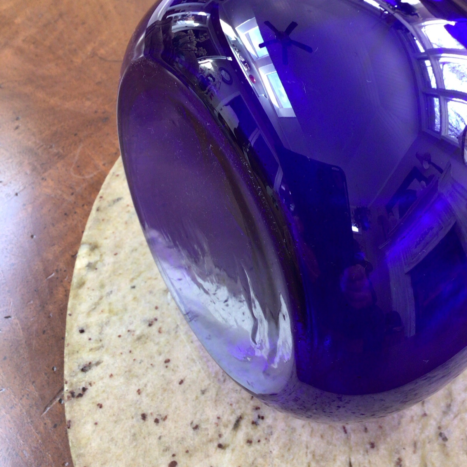 Hand Blown Heavy Art Glass Cobalt Blue 10” Tall, 4 lbs Ruffled Edge Vase