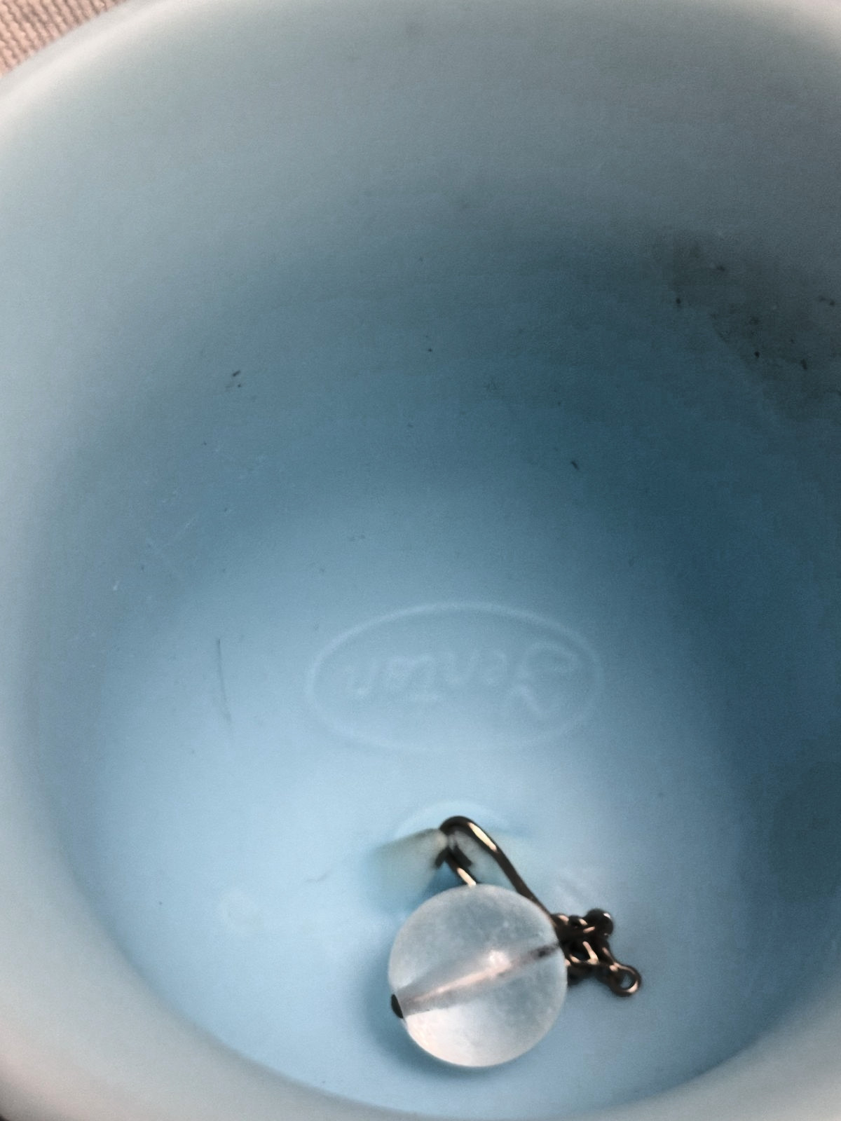 Fenton Matte Blue Daisy and Button Bell, Stamped on Inside