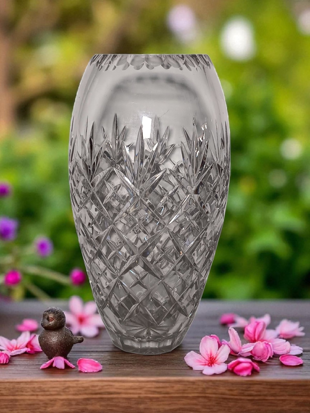 Led Crystal Brilliant Lustre Heavy Cut Glass Vase 8″