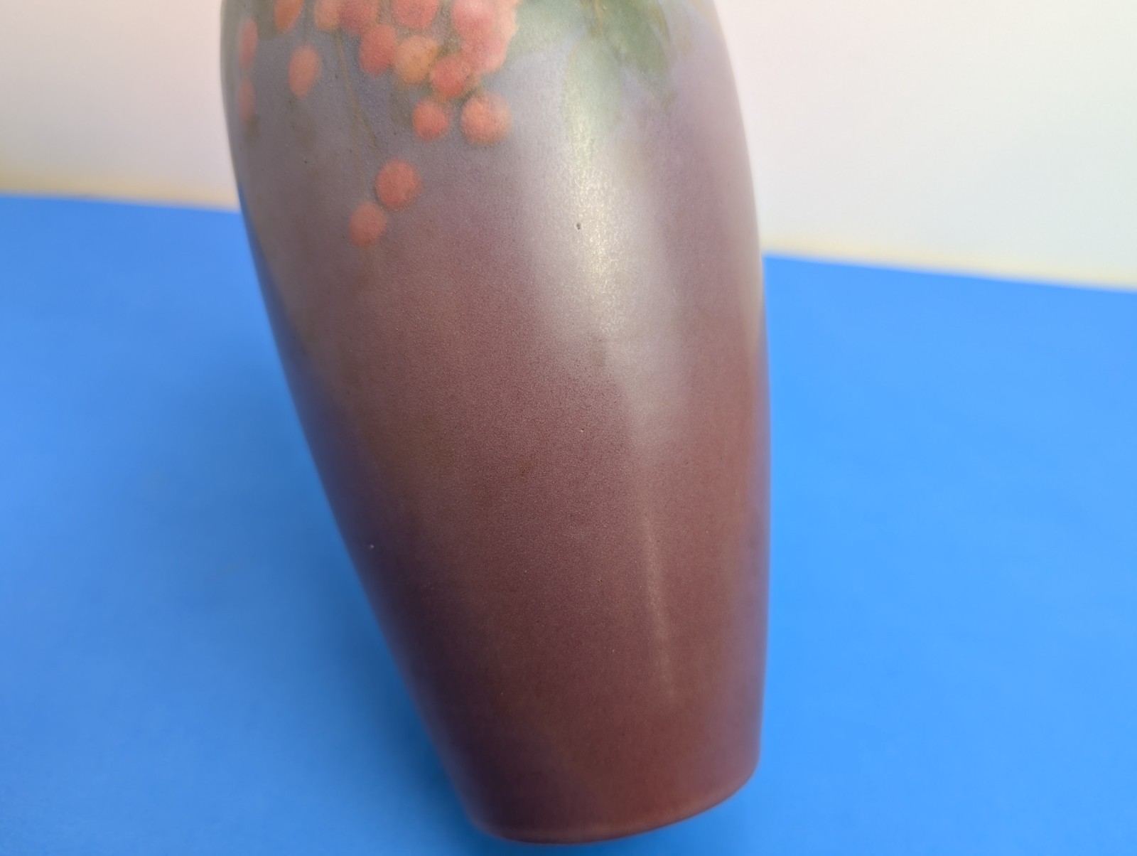 Rookwood Pottery Edward Diers Painted Cherry Branch Vellum Vase 8.75″ 614E 1927