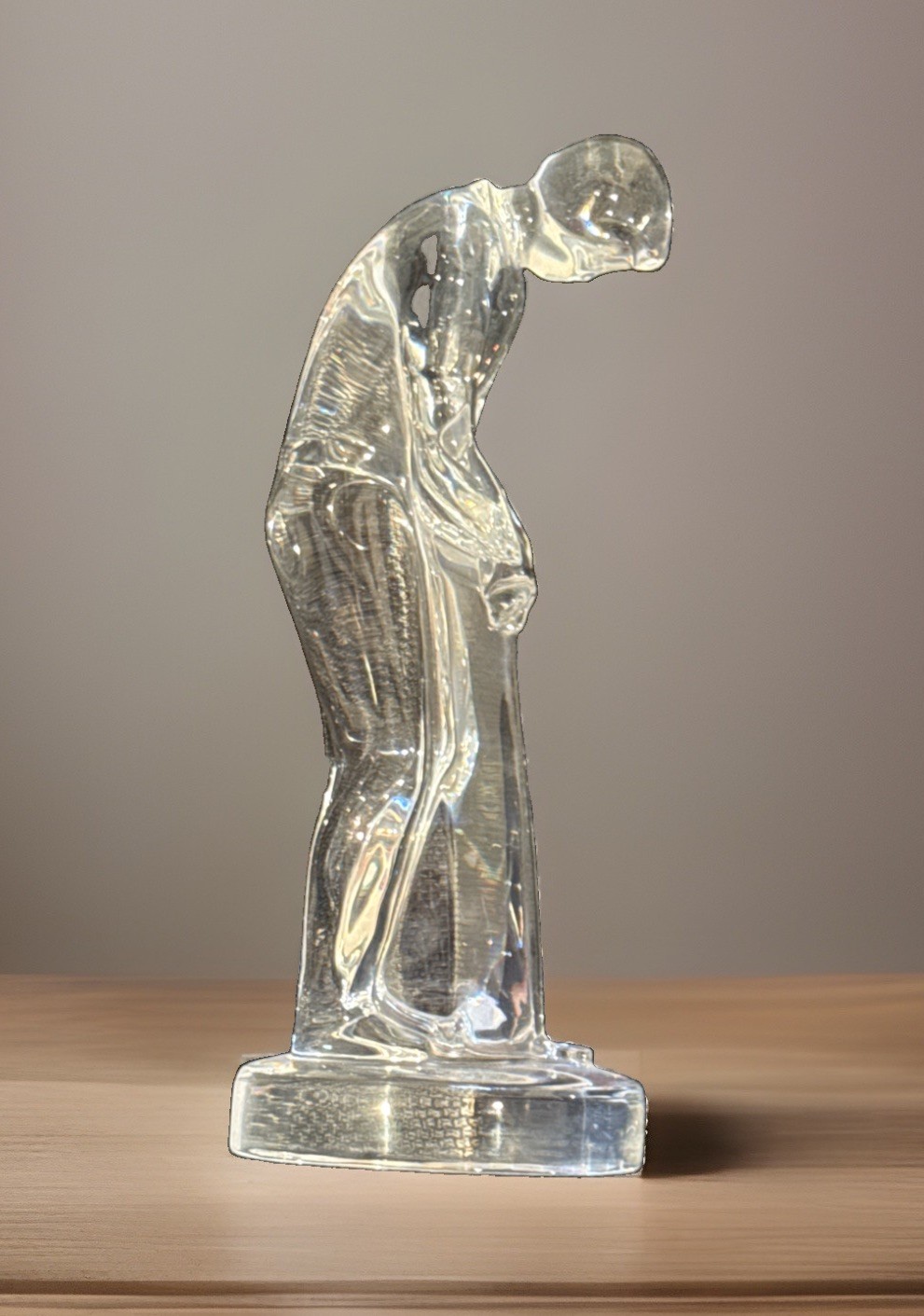 Exquisite BACCARAT France Glass Crystal GOLF GOLFER Putter 8.5” Tall Figurine