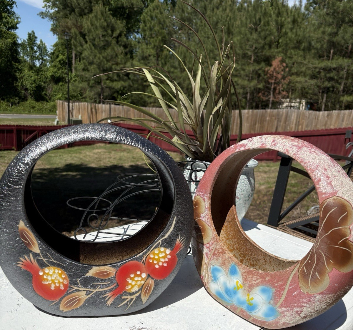Decorative Ceramic Planters Matte Black Pink Red Gold