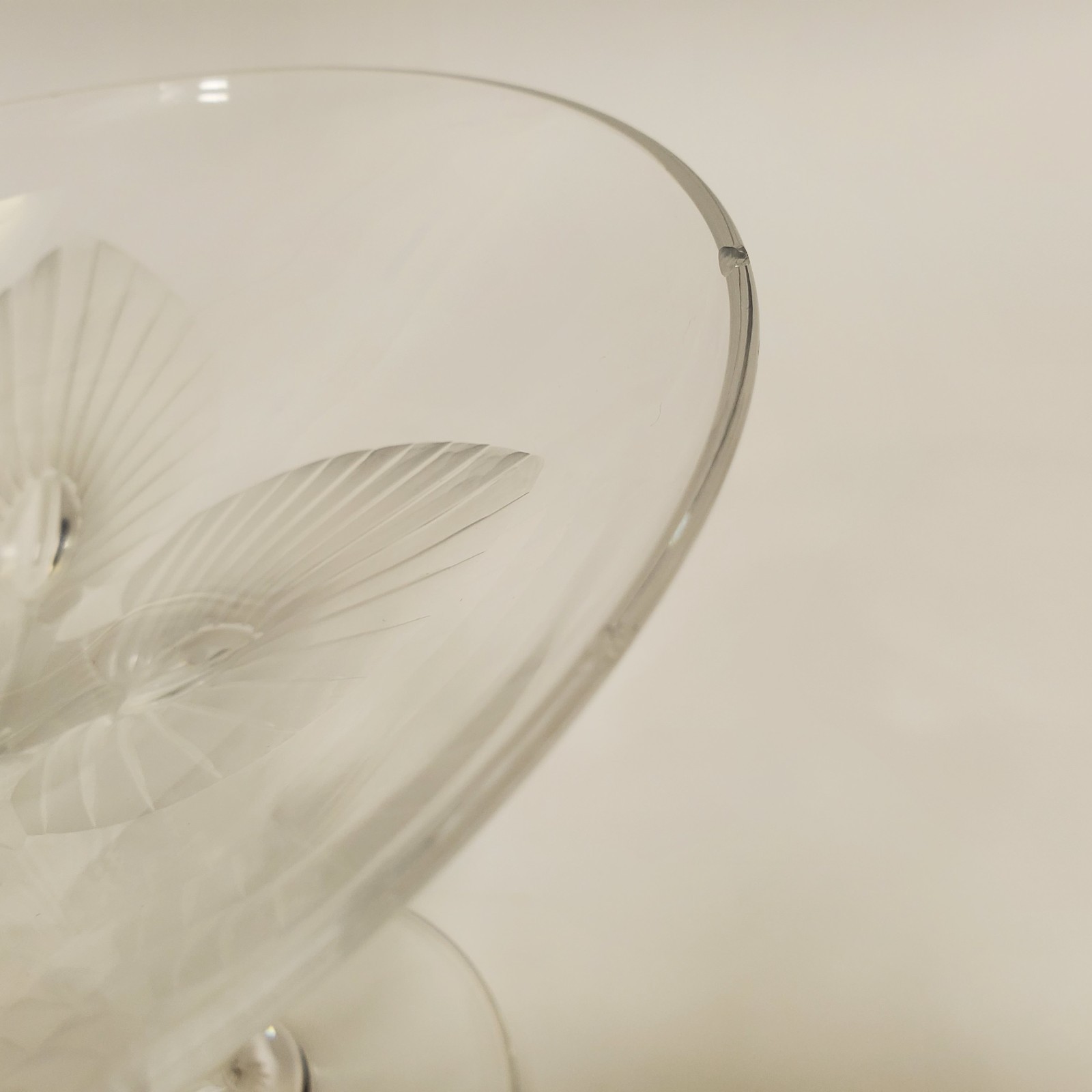 VTG Lalique France Virginia Peacock Crystal Compote Bowl Frosted Pedestal Signed