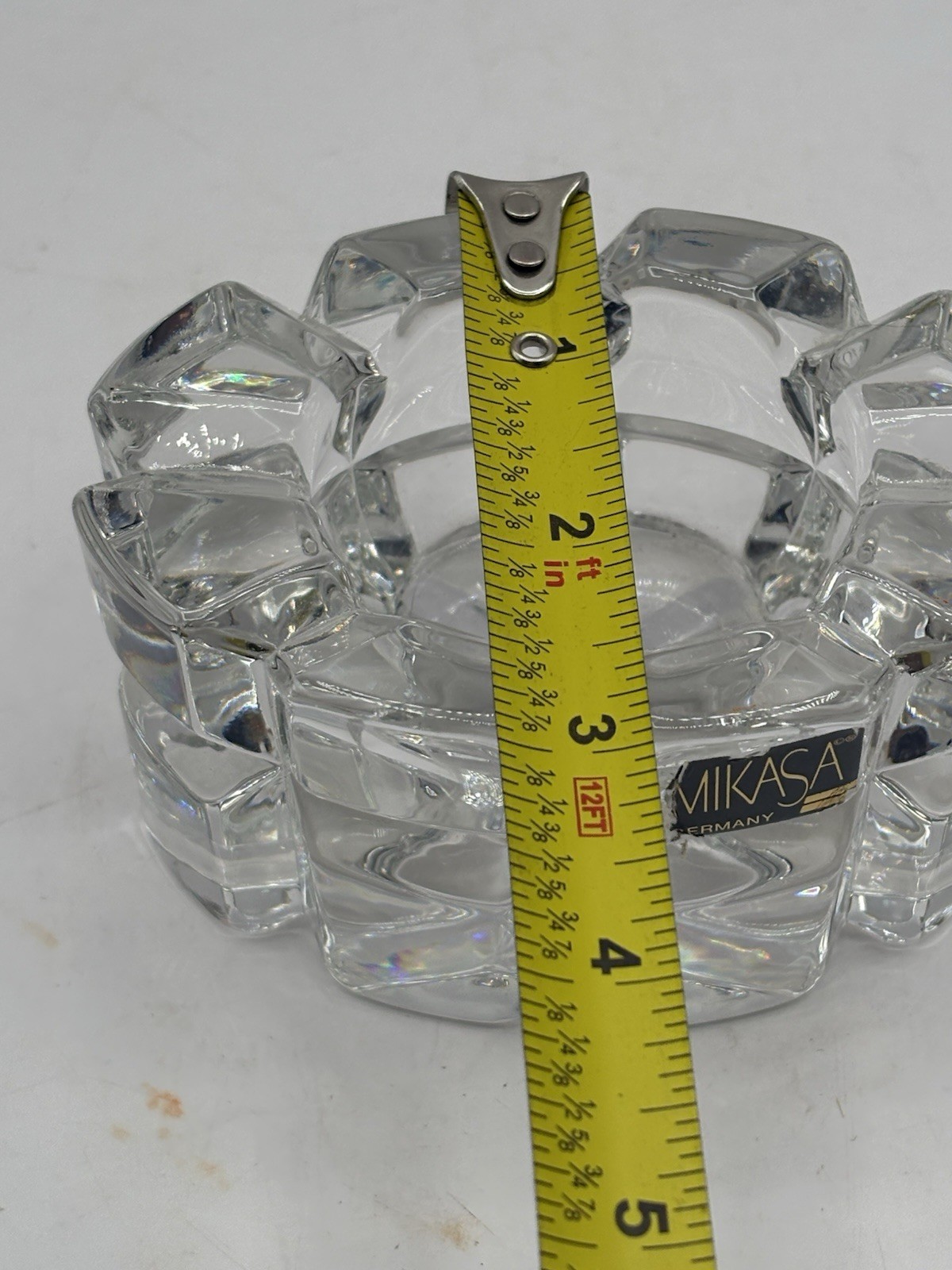 Mikasa Walther West Germany Crystal Votive Candle Holder 4×3” Heavy