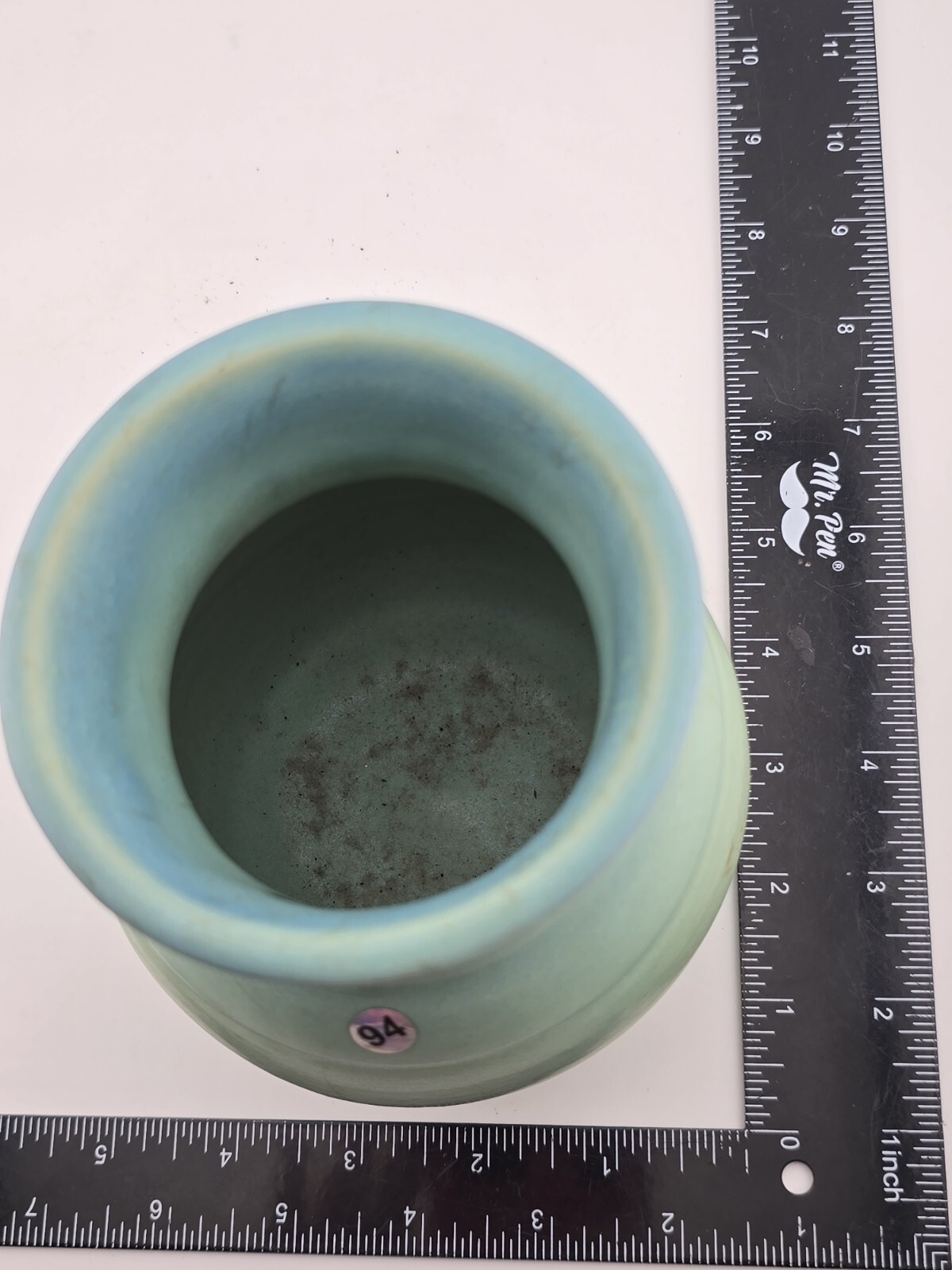 ORIGINAL VAN BRIGGLE HAND THROWN POTTERY VASE TURQUOISE/GREEN