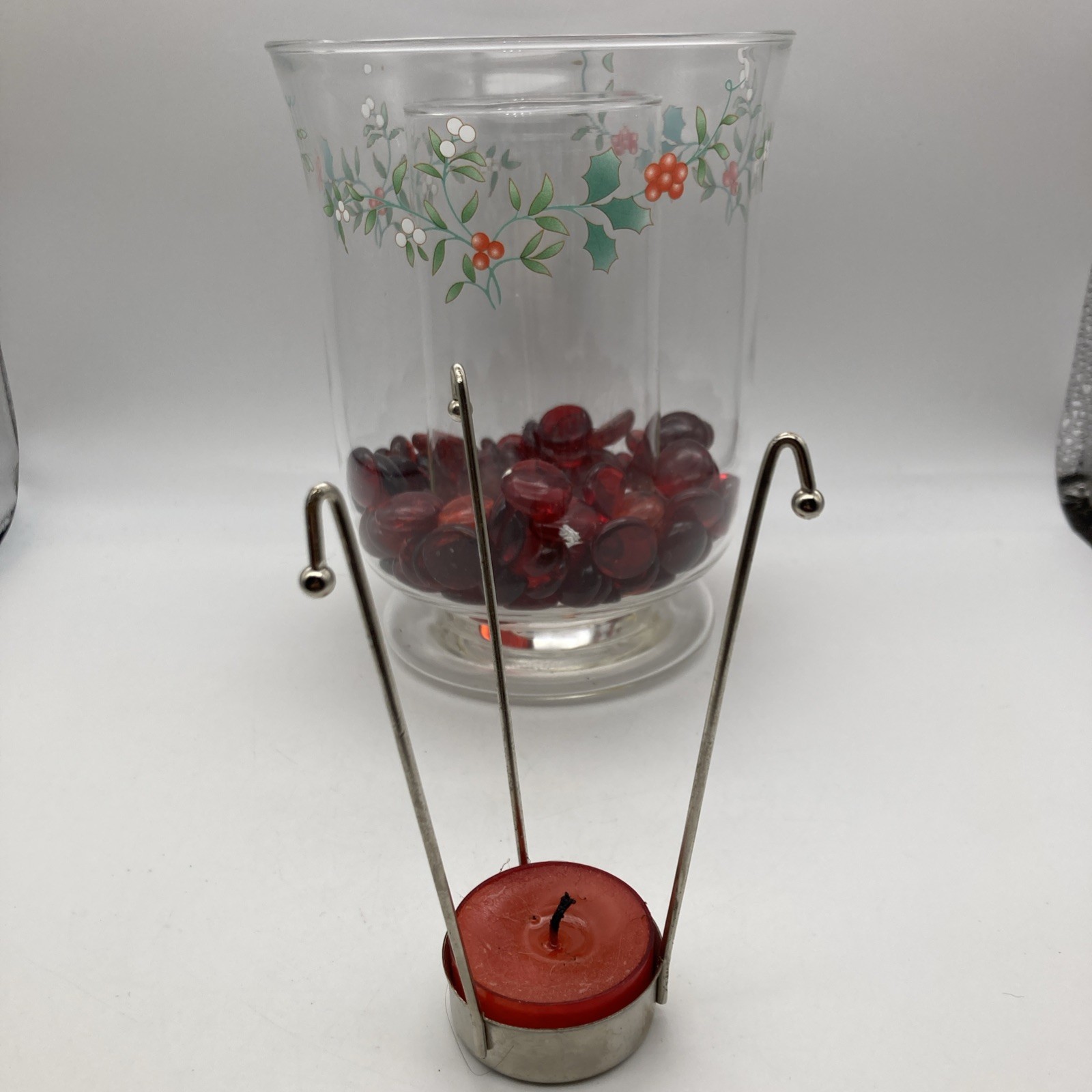 Pfaltzgraff Winterberry DOUBLE LIGHTING Candle Holder Pebbles 2001 Vintage Box
