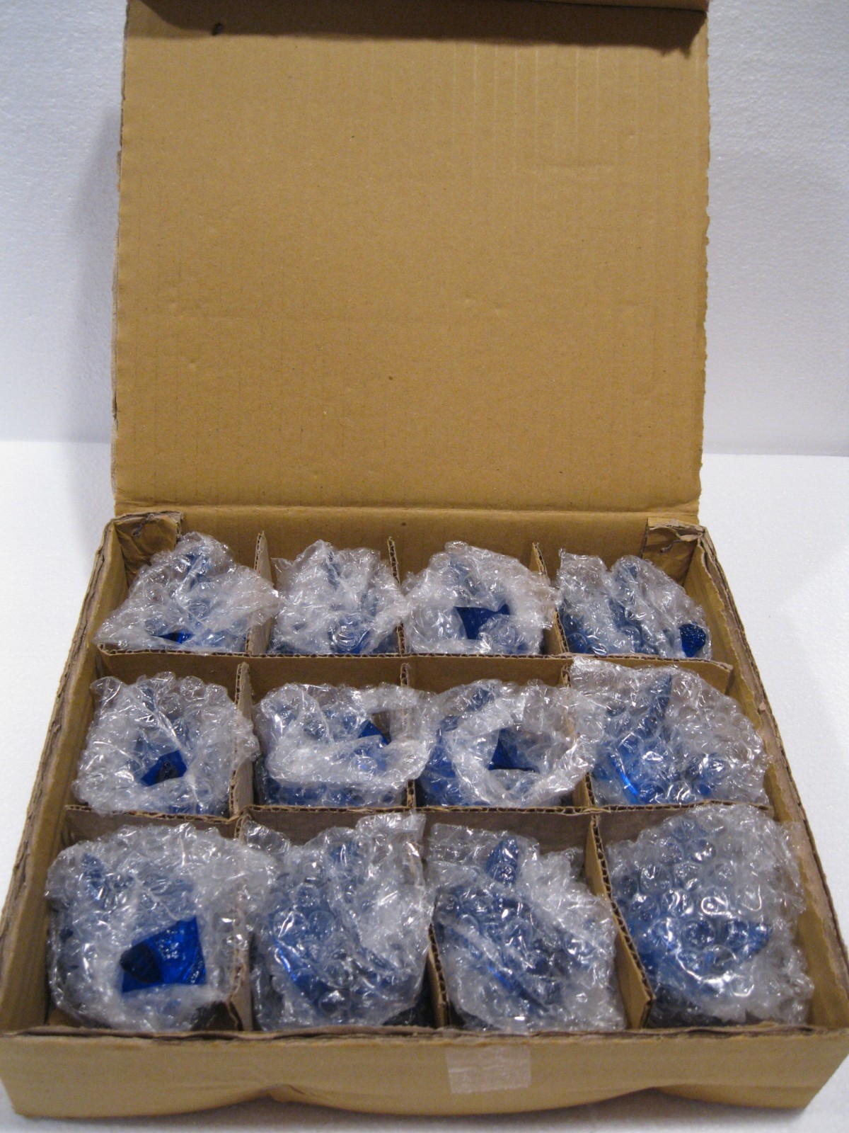 Get a DOZEN for one Price. NEW 2 1/2″ Mini HEN on NEST, COBALT BLUE GLASS.