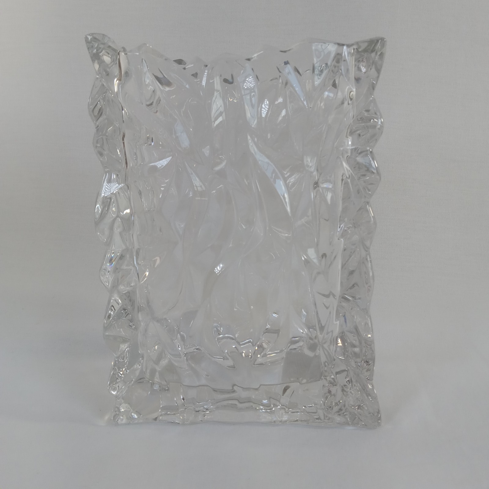 Rosenthal Studio Linie Crystal Paper Bag Vase 8.5″ Germany Art Glass 8 LBS