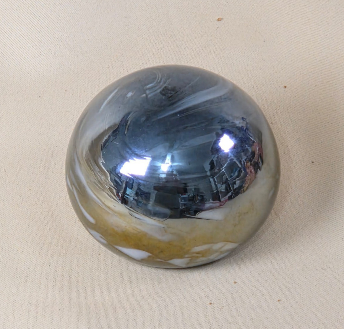 Rare 1981 Mt St Helens Volcanic Ash Glass Paperweight Signed Iridescent Early