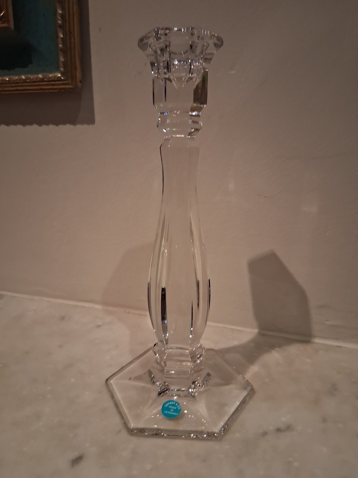 TIFFANY & CO Crystal 9.25″ Candlestick Candle Holder Made In Germany
