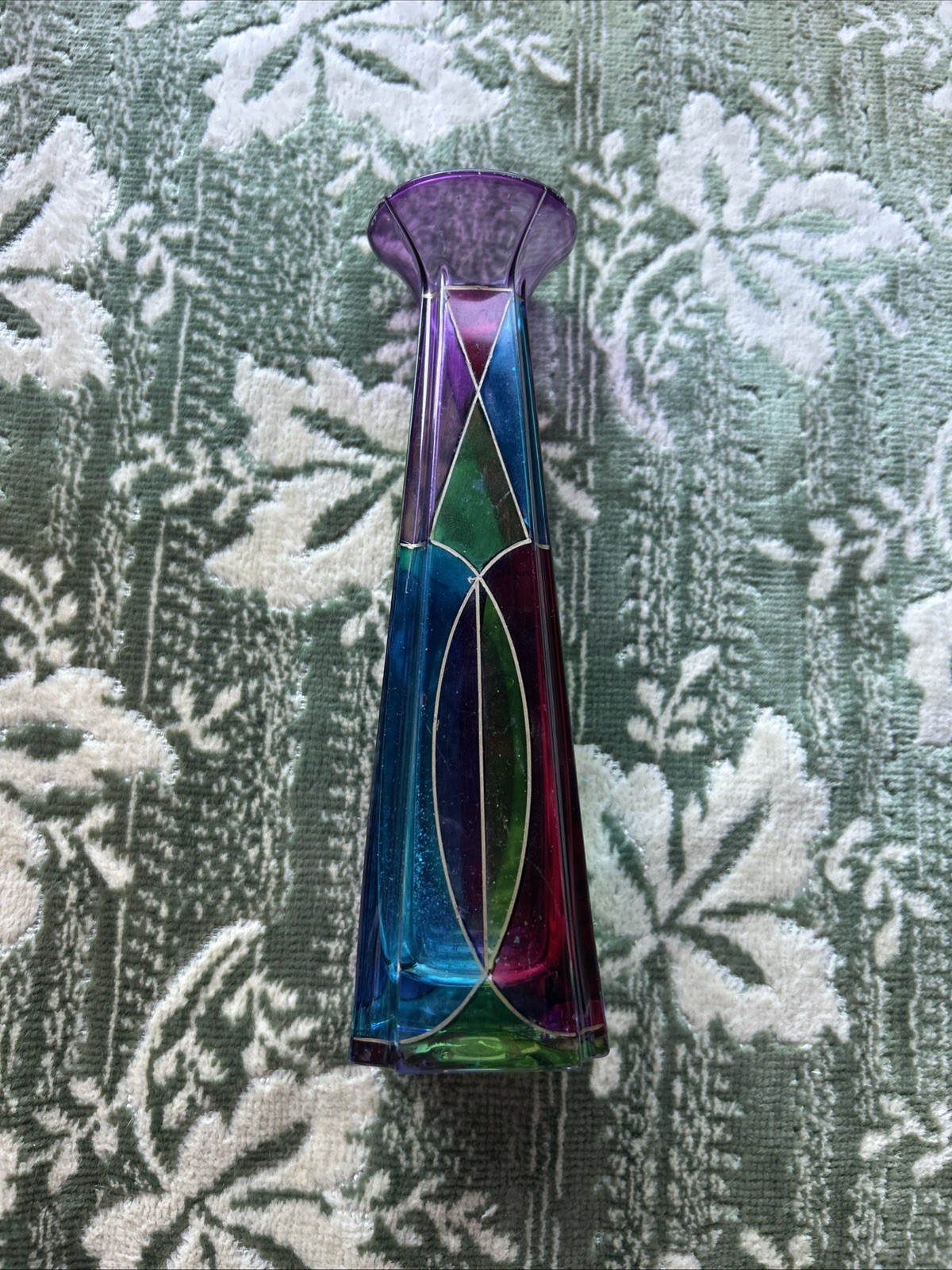 Due Zeta Murano Glass Vase Made in Italy Multi Color Hand Decorated 6.5 Inch