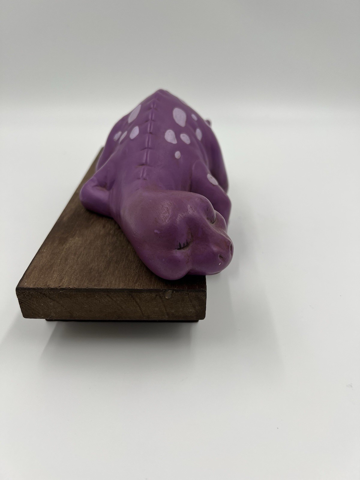 Vintage Hand Painted Purple Shelf Dinosaur From 1965