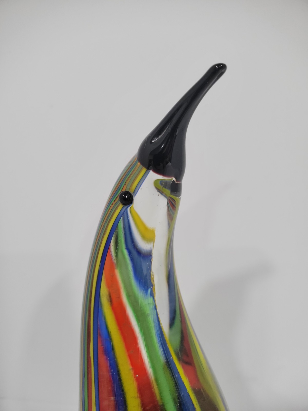 Mid-Century Murano Style Italian Art Glass Penguin Figurine Heavy Lucio Zanetti