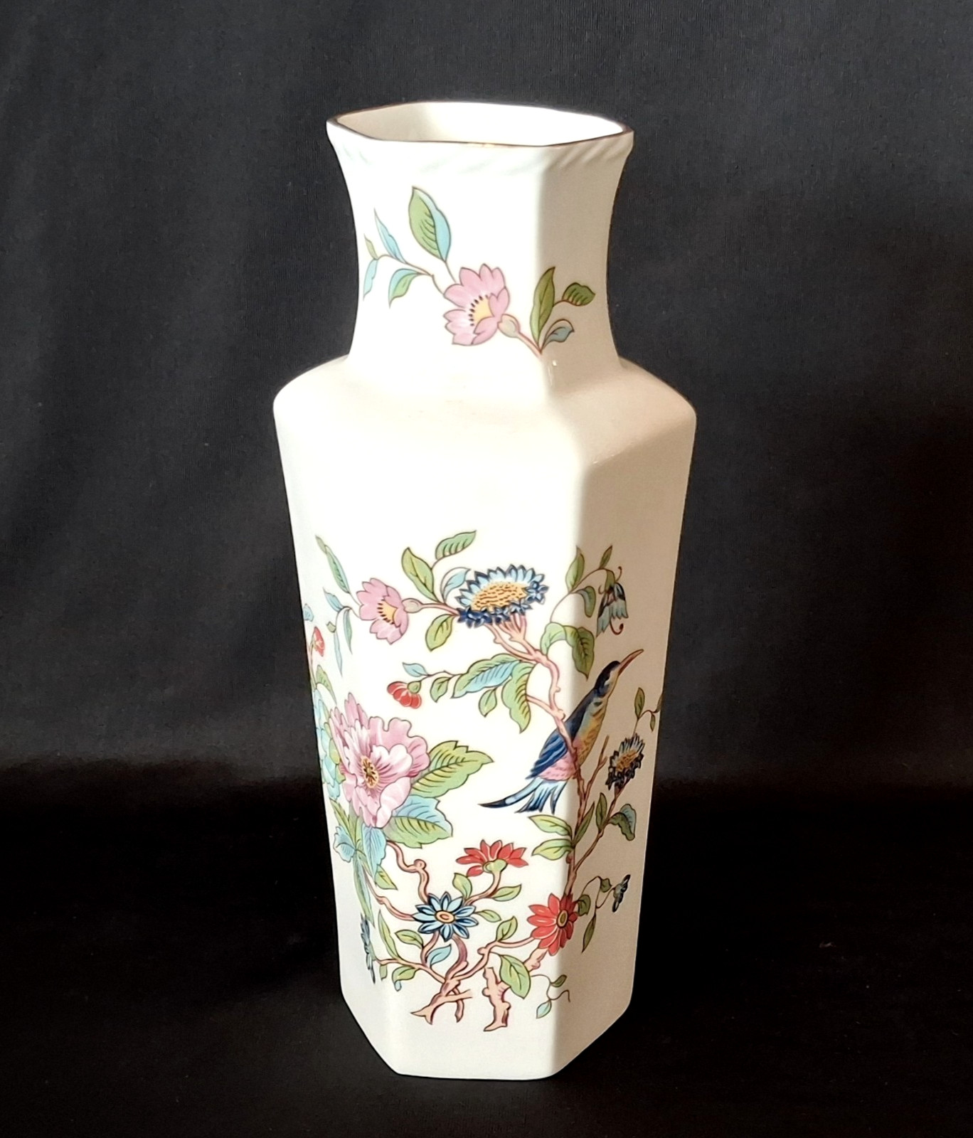 Aynsley PEMBROKE Floral Bird Fine English Bone China Vase 7″ Made in England